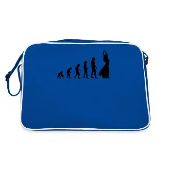 Bauchtanz Evolution vom Affen zur Tänzerin - Retro Tasche - Blau/Weiß - Hinten