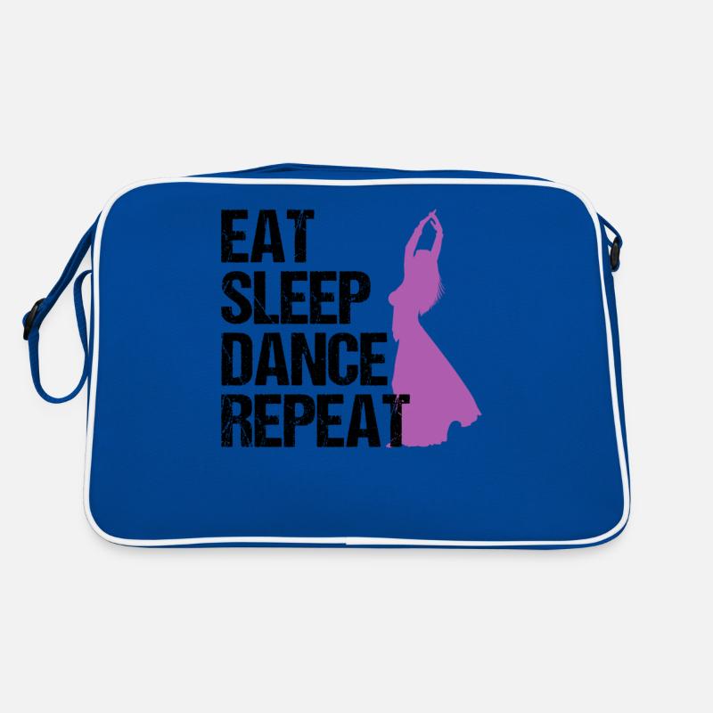 EAT SLEEP DANCE REPEAT Belly Dancer Gift - Retro Bag - blue/white