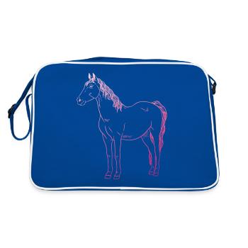 Cadeau de conception de cheval - Sac Retro - bleu/blanc - Dos