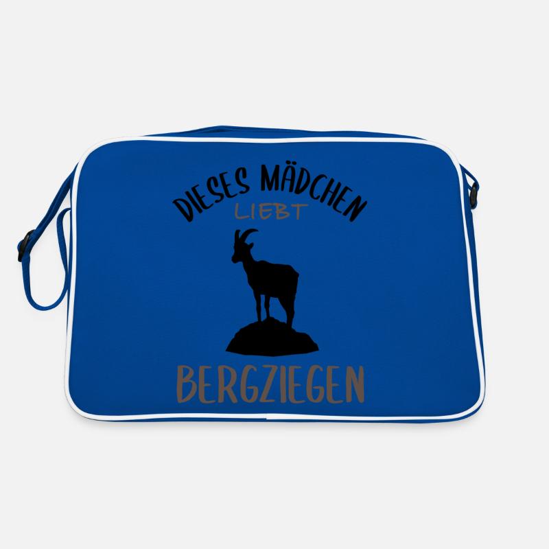 Mädchen und Bergziegen - Eine Liebe - Retro Tasche - Blau/Weiß
