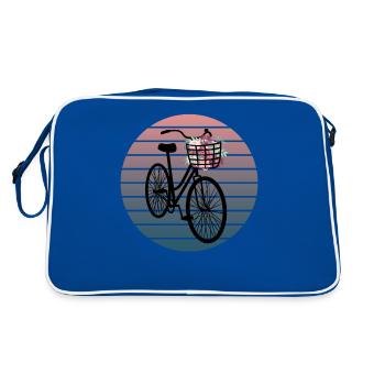 Vélo à décor floral - Sac Retro - bleu/blanc - Dos