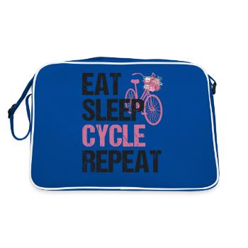 Répétition du cycle de sommeil Eat - Fleurs de vie à vélo - Sac Retro - bleu/blanc - Dos