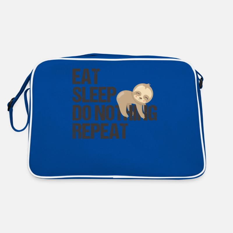 Lazy Bear routine quotidienne anglais humour cadeau Sac Retro