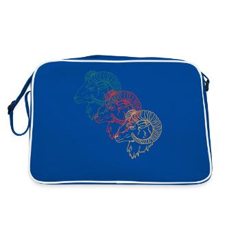 Trois Bélier Trio astrologie zodiaque cadeau - Sac Retro - bleu/blanc - Dos