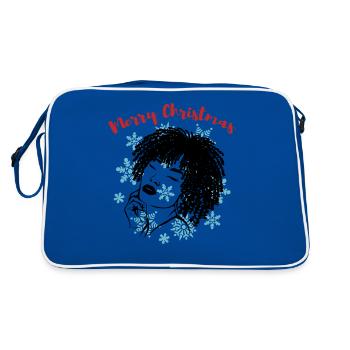 Flocons de neige Afrolook de Noël impertinent - Sac Retro - bleu/blanc - Dos