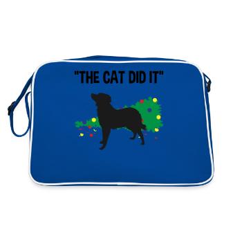 Guilty Dog Cat Pranks Christmas - Retro Bag - blue/white - Back