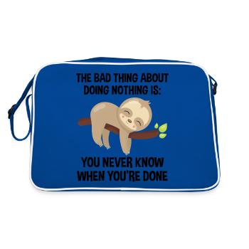 Sloth Chill Mode Pure Relaxation - Retro Bag - blue/white - Back