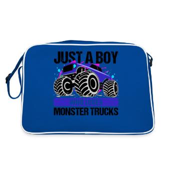 Garçon Monster Truck Passion Cadeau - Sac Retro - bleu/blanc - Dos