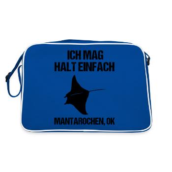 Einfach Mantarochen Liebhaber Klarheit - Retro Tasche - Blau/Weiß - Hinten