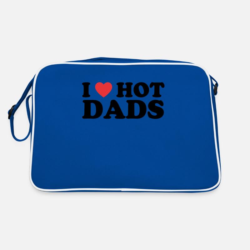Heiße Papas Liebe - Retro Tasche - Blau/Weiß