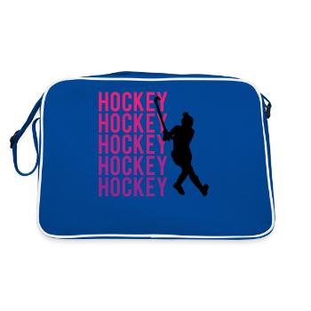 Eishockey Leidenschaft Kraft Teamgeist - Retro Tasche - Blau/Weiß - Hinten