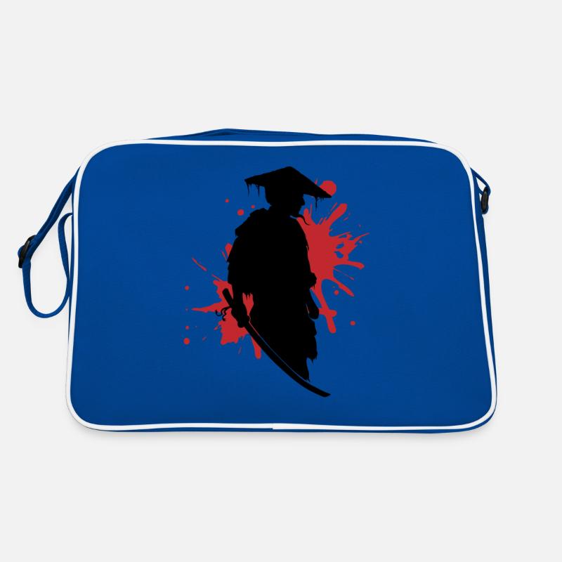 Samurai Kampfgeist Tinte Splash Kunst Retro Tasche