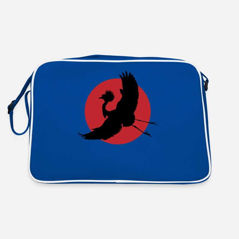 Flying Crane Silhouette Art Retro Bag