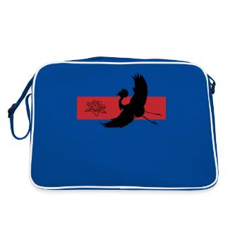 Crane & Lotus Harmony Symbolism - Retro Bag - blue/white - Back
