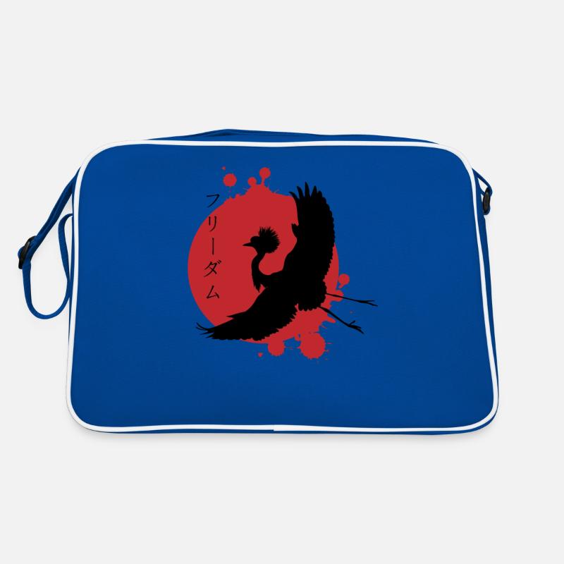 Kranich Dynamik & Schriftzeichen Kunst Retro Tasche