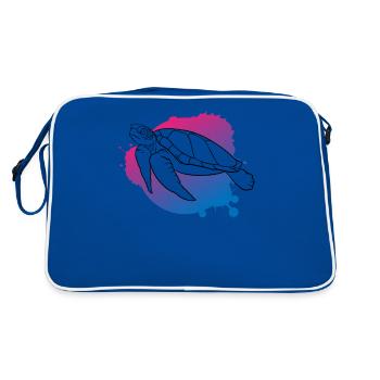 Océan vague tortue liberté cadeau - Sac Retro - bleu/blanc - Dos