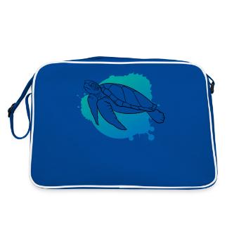 Océan vague tortue liberté cadeau - Sac Retro - bleu/blanc - Dos