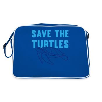 Protects Turtles Eco-Conscious Gift - Retro Bag - blue/white - Back