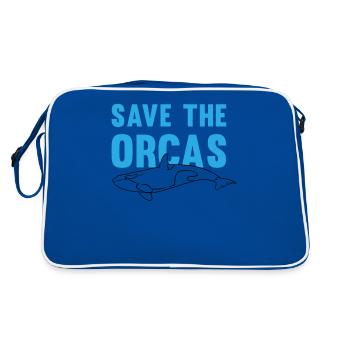 Protects the Orcas Eco-Conscious Gift - Retro Bag - blue/white - Back