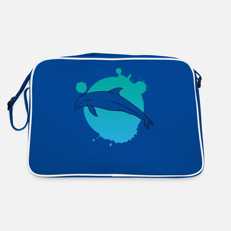 Stilvoller Delfin Kunst Farbspritzer Retro Tasche