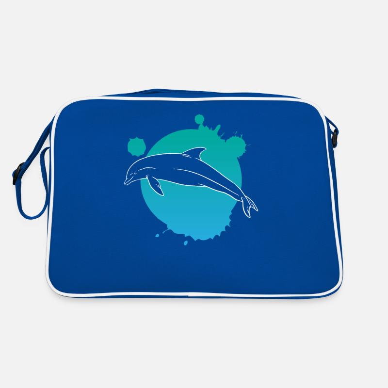 Stylish Dolphin Art Paint Splash Retro Bag