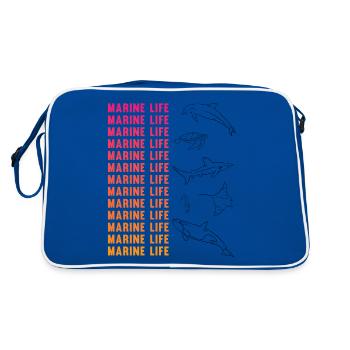 Conservation de la vie marine de la diversité océanique - Sac Retro - bleu/blanc - Dos