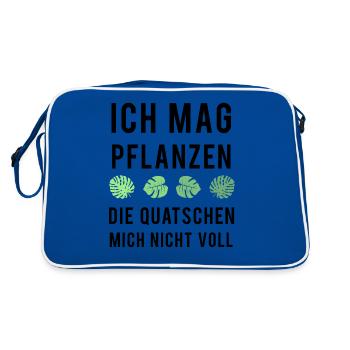 Pflanzenfreund Leises Grün - Retro Tasche - Blau/Weiß - Hinten