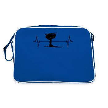 Biathlon-Herzpuls Energie und Leidenschaft - Retro Tasche - Blau/Weiß - Hinten