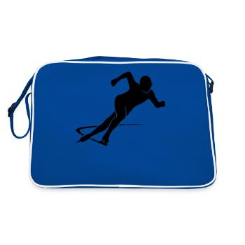 Dynamic Speed Skating Silhouette Gift - Retro Bag - blue/white - Back