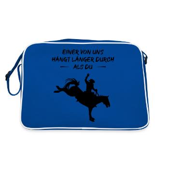 Rodeo Ausdauer-Champion - Retro Tasche - Blau/Weiß - Hinten