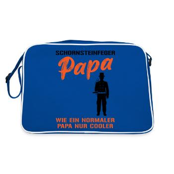Coolster Schornsteinfeger Papa - Retro Tasche - Blau/Weiß - Hinten