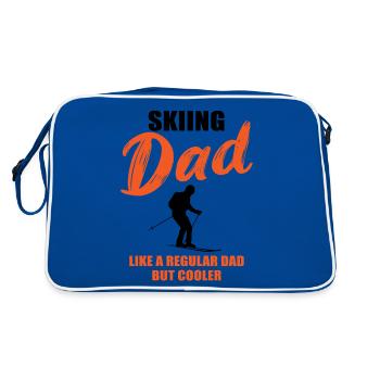 Geschenk für den coolen Ski-Dad - Retro Tasche - Blau/Weiß - Hinten
