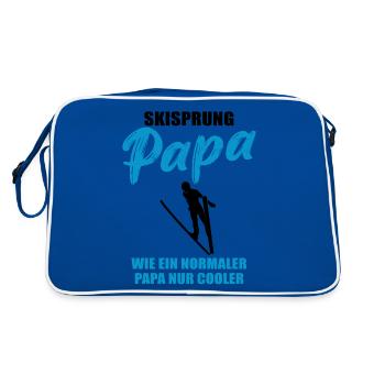 Papa saut à ski : la fraîcheur à l’état pur - Sac Retro - bleu/blanc - Dos