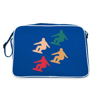 Colourful mix of slopes - gift - Retro Bag - blue/white - Back