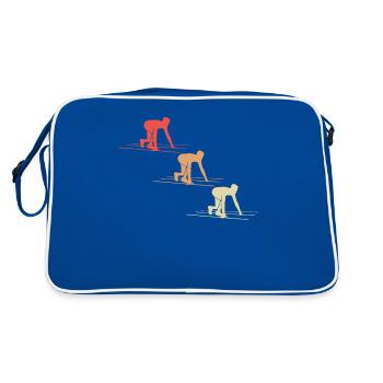Sprint-Start Dynamik in Farbe Geschenk - Retro Tasche - Blau/Weiß - Hinten
