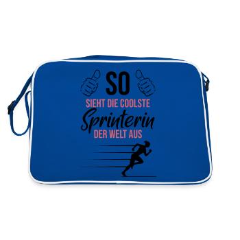 Coolest female sprinter – world class - Retro Bag - blue/white - Back