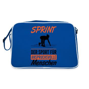 Sophisticated Sprint Design – For the Runner - Retro Bag - blue/white - Back