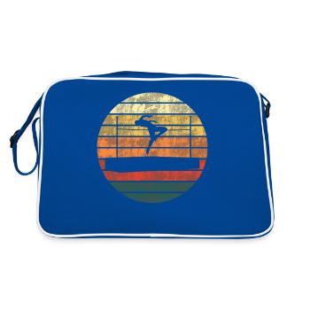 Flying Athlete Silhouette Sporty Cool - Retro Bag - blue/white - Back