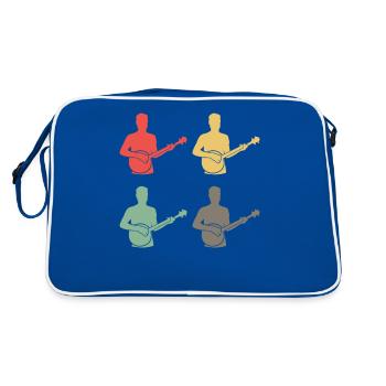 Banjo coloré - cadeau pour les fans de musique - Sac Retro - bleu/blanc - Dos