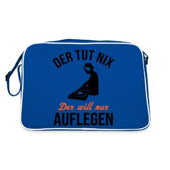 DJ humour disant raccrocher la musique cadeau - Sac Retro - bleu/blanc - Dos