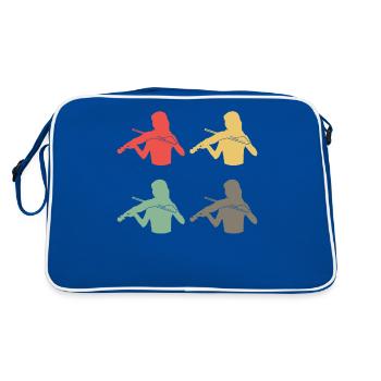 Colorful Violinists Ensemble Harmony - Retro Bag - blue/white - Back