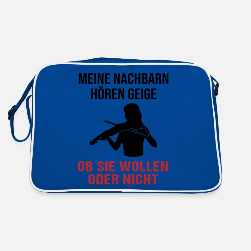 Geigen-Nachbarn Sound Check Geschenk - Retro Tasche - Blau/Weiß