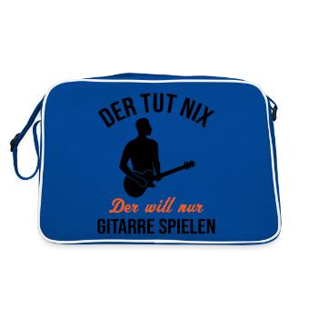 Chemise cadeau de guitariste silencieux - Sac Retro - bleu/blanc - Dos