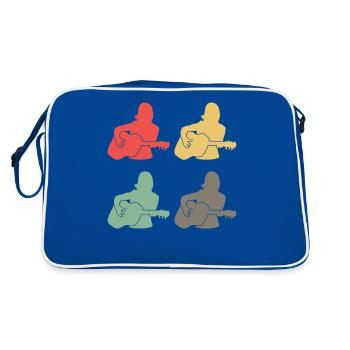 Colorful Female Guitarists Gift Ensemble - Retro Bag - blue/white - Back