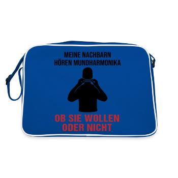 Déclaration humoristique de Music Neighbors - Sac Retro - bleu/blanc - Dos