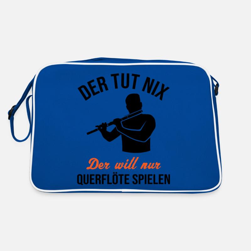 Harmloser Querflötenspieler Witz Retro Tasche