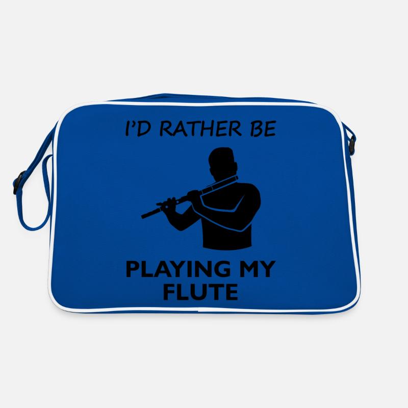 Prefer Playing Flute Musician Saying Retro Bag