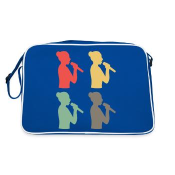 Chœur coloré variété chant - cadeau - Sac Retro - bleu/blanc - Dos