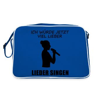 Dear Sing Music Joy Now - Gift - Retro Bag - blue/white - Back