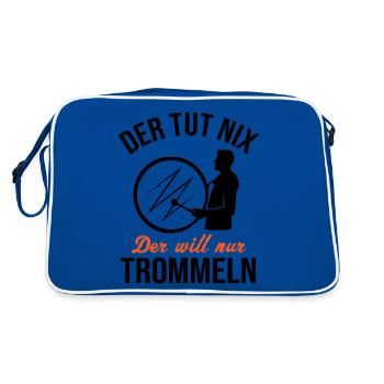 Harmless Drummer Drums Humor - Retro Bag - blue/white - Back